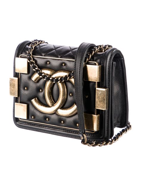 chanel studded boy brick bag|More.